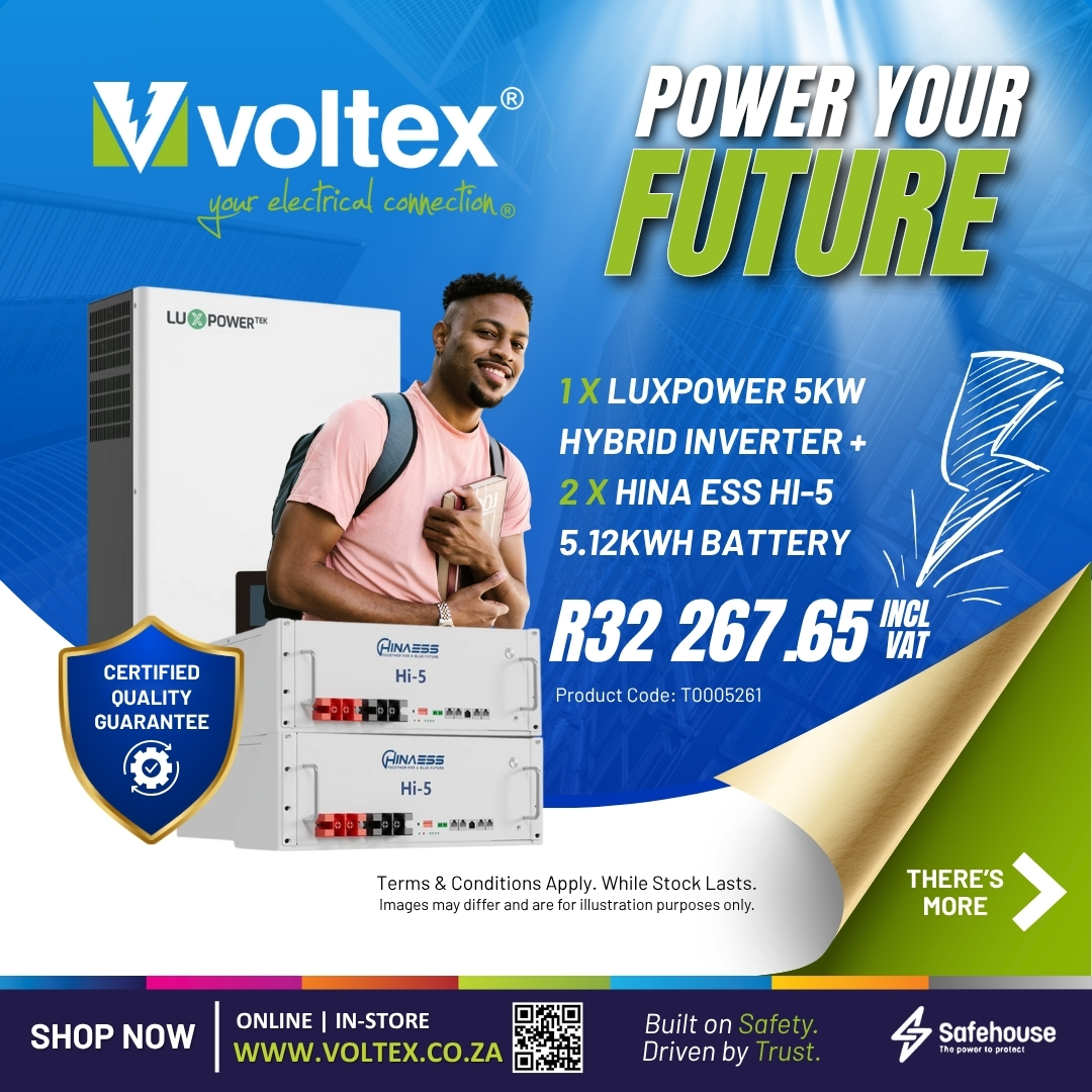 voltexsa's tweet image. Stay powered. Stay prepared. ⚡

Voltex delivers trusted inverter + battery solutions to support your future.
Explore the full range:
👉 voltex.co.za/product-catego…

#Voltex_sa #PowerYourFuture #EnergySolutions