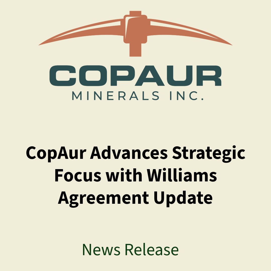 CopAurMinerals's tweet photo. $CPAU has agreed to updated terms allowing the Williams Property to progress toward full ownership by Omega Pacific in BC’s highly prospective Toodoggone District. 

The amendment strengthens CopAur’s position as a significant Omega shareholder while sharpening the Company’s focus on advancing its Nevada gold portfolio, including the Kinsley Mountain Gold Project.

Details in the release👇

#CPAU #NevadaGold #JuniorMining #Toodoggone #GoldExploration #MiningStocks