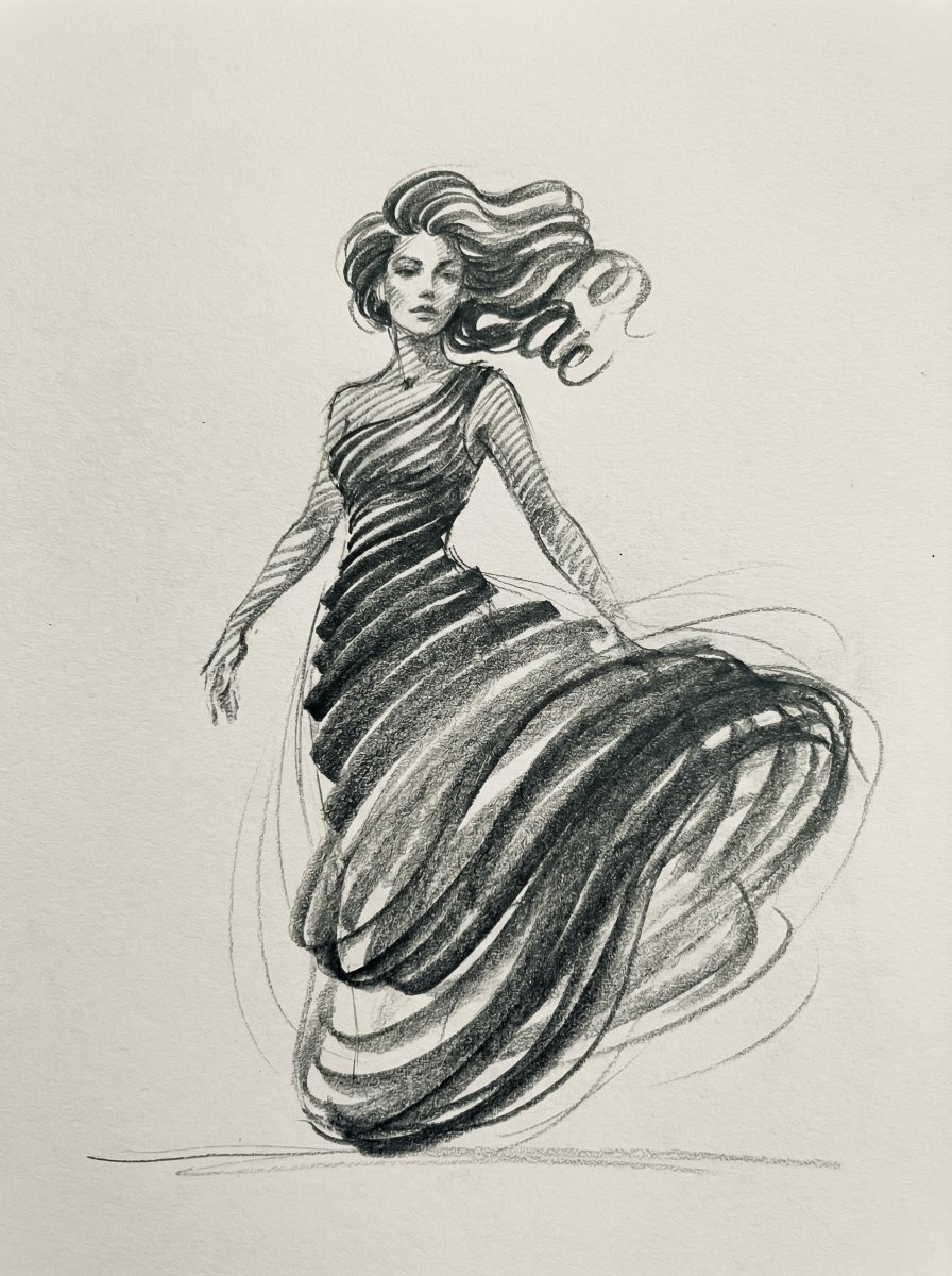 Sketch and styled photo