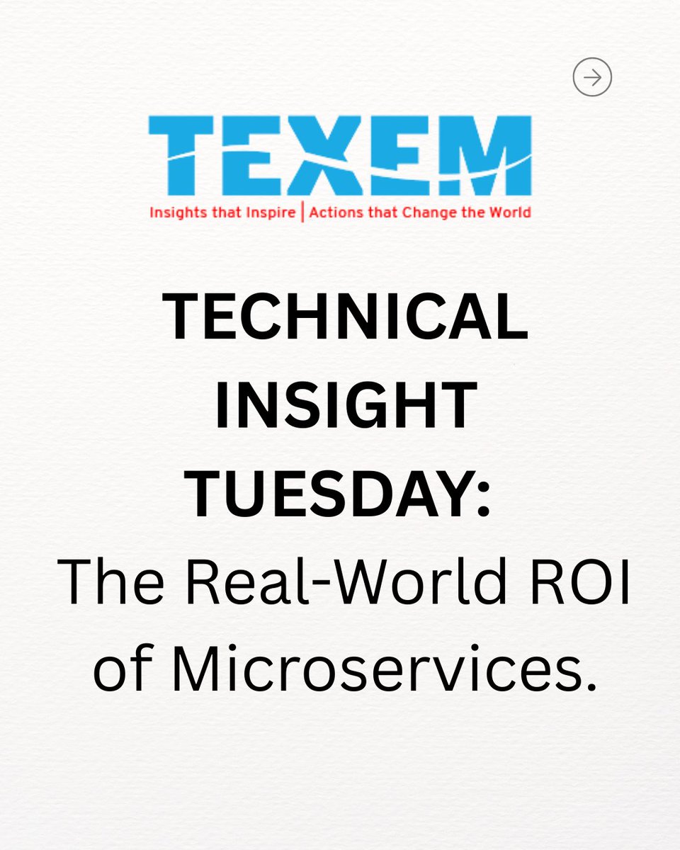 Texem_UK's tweet image. It&apos;s Technical Insight Tuesday! 🚀

Let&apos;s talk MICROSERVICES. Everyone wants them, but what&apos;s the real ROI?

A quick thread 🧵... #TechTwitter #DevOps