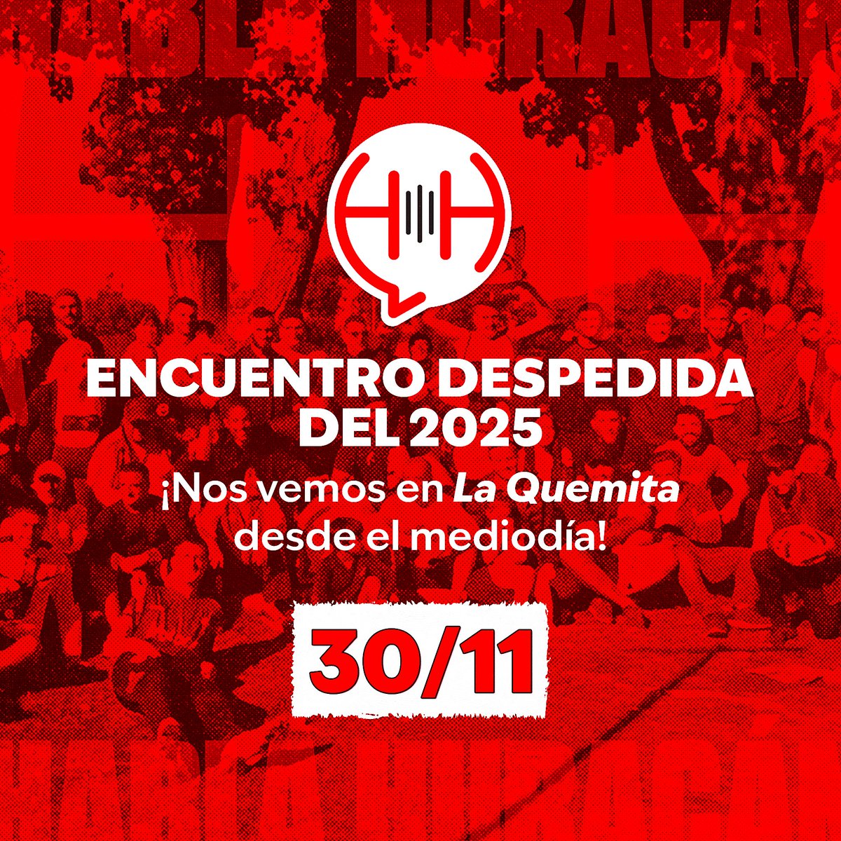 ¡Volvemos a despedir el año juntos! 🎈♥️

Este domingo estaremos en La Quemita para compartir una tarde de fútbol, juegos, sorteos y brindis.

Traé lo que quieras para consumir. 🍖🍻

¡Los y las esperamos!