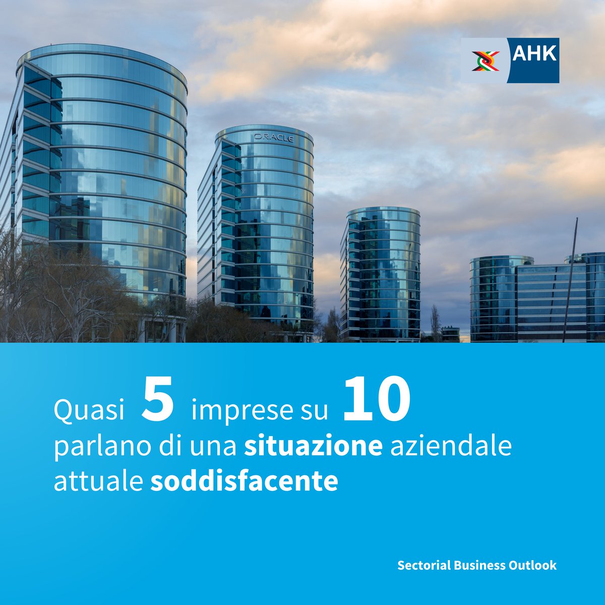 L’85% delle imprese considera buona o soddisfacente la propria situazione attuale, e il 59,5% si aspetta stabilità nei prossimi 12 mesi. #BusinessOutlook