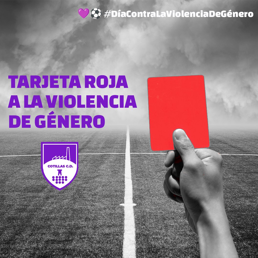 En el campo defendemos nuestros colores.

Fuera de él, defendemos la vida y la dignidad de todas.

Tarjeta roja a la violencia de género.

💜⚽ #DíaContraLaViolenciaDeGénero #TarjetaRoja