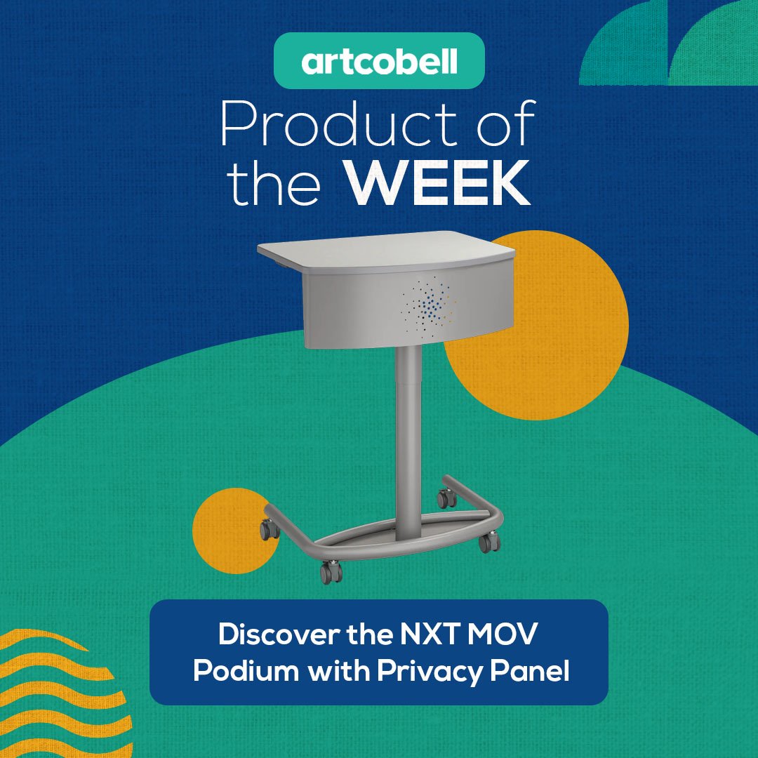 The NXT MOV Teacher Podium just got a glow-up: now available with the perforated, galaxy-design privacy panel. Learn more at hubs.li/Q03SkgjQ0.

#thisisartcobell #transformlearningspaces #newproducts #newproductsalert #classroomfurniture #podium