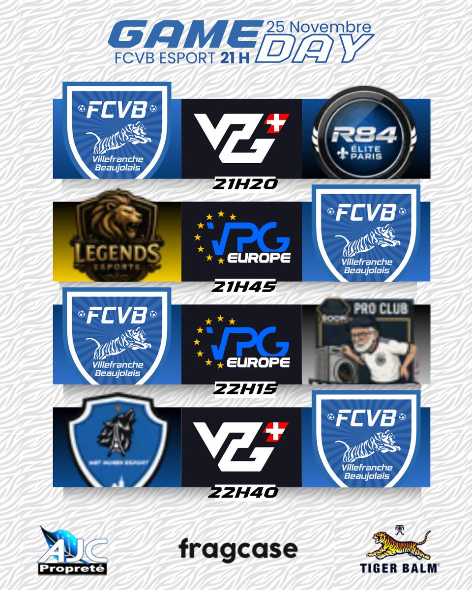 FCVB_eSport_CP's tweet image. Nos matchs en @SwissVPG et @VPGEurope !

🇨🇭🆚 R84 Élite Paris
🇪🇺🆚Legends
🇪🇺🆚Washed
🇨🇭🆚MGT Mugen