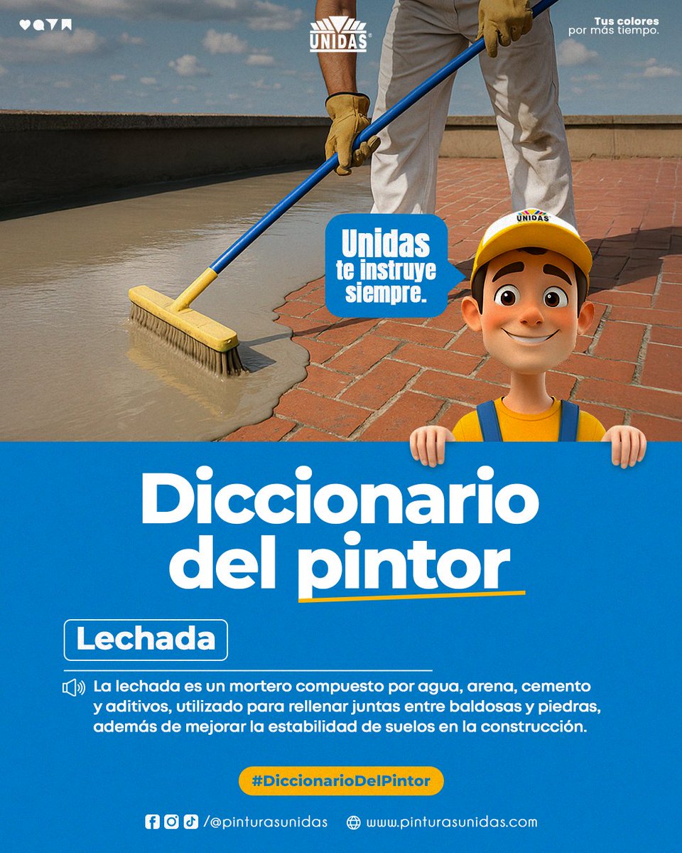 📘 Aprende más con el Diccionario del Pintor de Unidas: Lechada. 🔎 Descubre Qué es un mortero?   

🧱Porque aprender más...¡Pinta bien!

#Unidas #Lechada #DiccionarioDelPintor