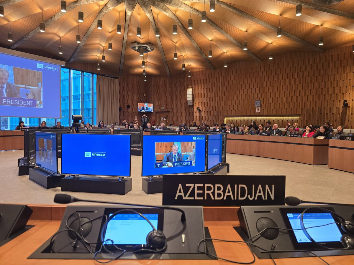 A proud moment for 🇦🇿! #Azerbaijan participated in the 20th Extraordinary Session of the World Heritage Committee at #UNESCO HQ as a newly elected member. Looking forward to contributing to global heritage protection! 🏛️🌏