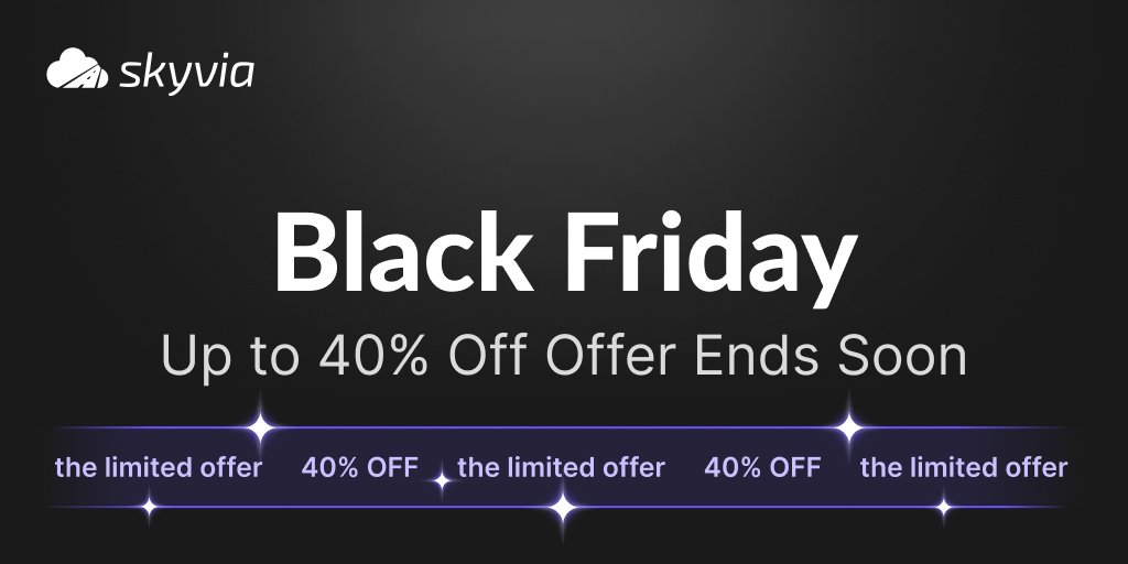 SkyviaService's tweet image. 🏴🏴Don’t miss out! Skyvia’s Black Friday deal is still live: save up to 40% on new annual subscriptions.
Get 3 bonus tools free for 3 months: #Automation, #Connect, #Query.
Offer ends November 28th, 2025 — grab your deal now: skyvia.com/black-friday-2…

#skyvia #BlackFriday2025