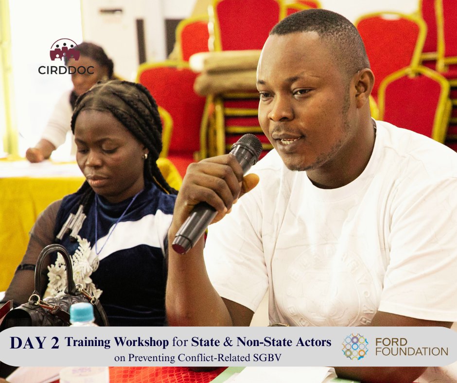 cirddocNG's tweet photo. Day 2 of the Conflict-Related SGBV Workshop in Imo State focused on strengthening community leadership, building partnerships, and developing practical action plans for violence prevention. Participants committed to coordinated, inclusive efforts for safer communities. https://t.co/bLumBmGOZi