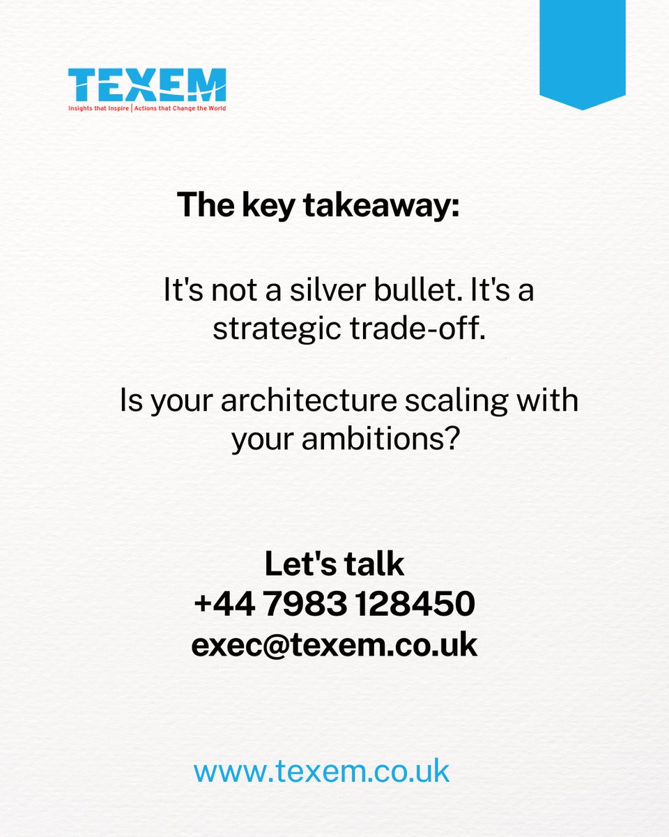Texem_UK's tweet image. When did microservices make sense for YOU?

When your monolith became a bottleneck?

When team size exploded?

Reply with your experience! 👇

#SoftwareArchitecture #Microservices #TechLeadership #TEXEMUK