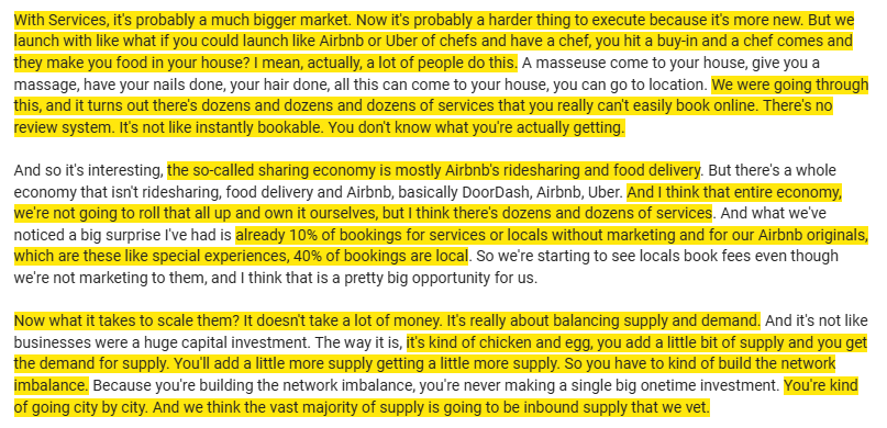 TSOH_Investing's tweet image. Airbnb CEO Brian Chesky: "We were going through this, and it turns out there's dozens and dozens and dozens of services that you can't easily book online. There's no review system, it's not instantly bookable, and you don't know what you're actually getting." $ABNB