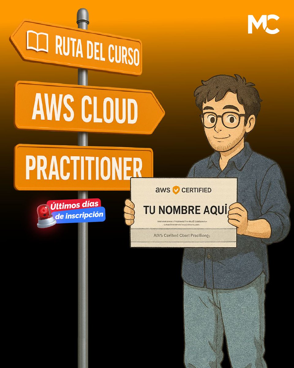 mitocode's tweet image. ¡Hey Coder! 🙋🏻♀️🙋🏻♂️. Te compartimos la ruta que seguirás en nuestro curso AWS Cloud Practitioner 🤖☁️

🚨 AWS Cloud Practitoner
📆 Inicio: 11 de Diciembre
📲 buff.ly/g1d8BlV
.
#mitocode #programador #programacion #tecnologia #aws #cloud #awscloudpractitioner