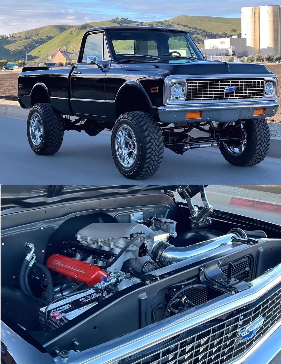 HappyMotorhead's tweet photo. ♦️🔸️💎🔸️  #PICKUP🔸️💎🔸️♦️ 

🔸️ Yes or No ❓️ 

Custom-built 1972 Chevrolet K10 4x4 Pickup Truck https://t.co/nAnn5lqVfY