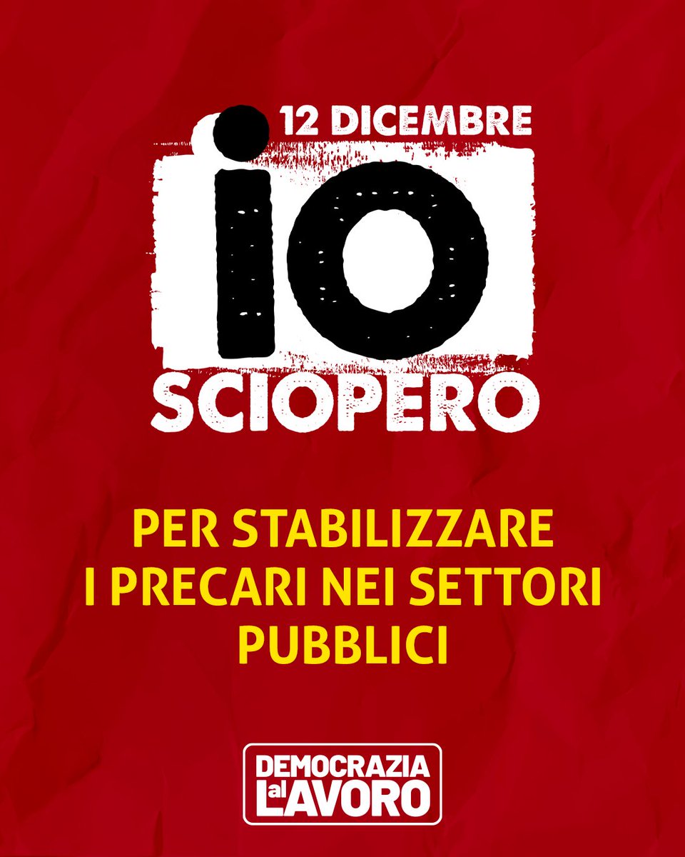 Chiediamo un piano straordinario di assunzioni e stabilizzazioni del lavoro precario nei settori pubblici.

Il 12 dicembre scioperiamo e scendiamo in piazza in tutta Italia contro una manovra di bilancio ingiusta e sbagliata.

#CGIL #democrazialavoro