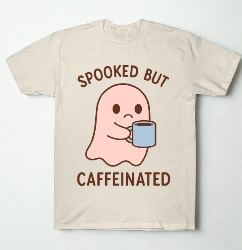 PopStudio85's tweet photo. Running on caffeine and mild panic 👻☕
My new TeePublic design is here — cute, spooky &amp; fully caffeinated!
Grab yours 👉 click the link here to buy : https://t.co/2fjWr3BsRs

#CaffeineAddict
#GhostTok
#CuteDesign
#TeePublicArtist
#CoffeeLover https://t.co/k5MiYr35Cz