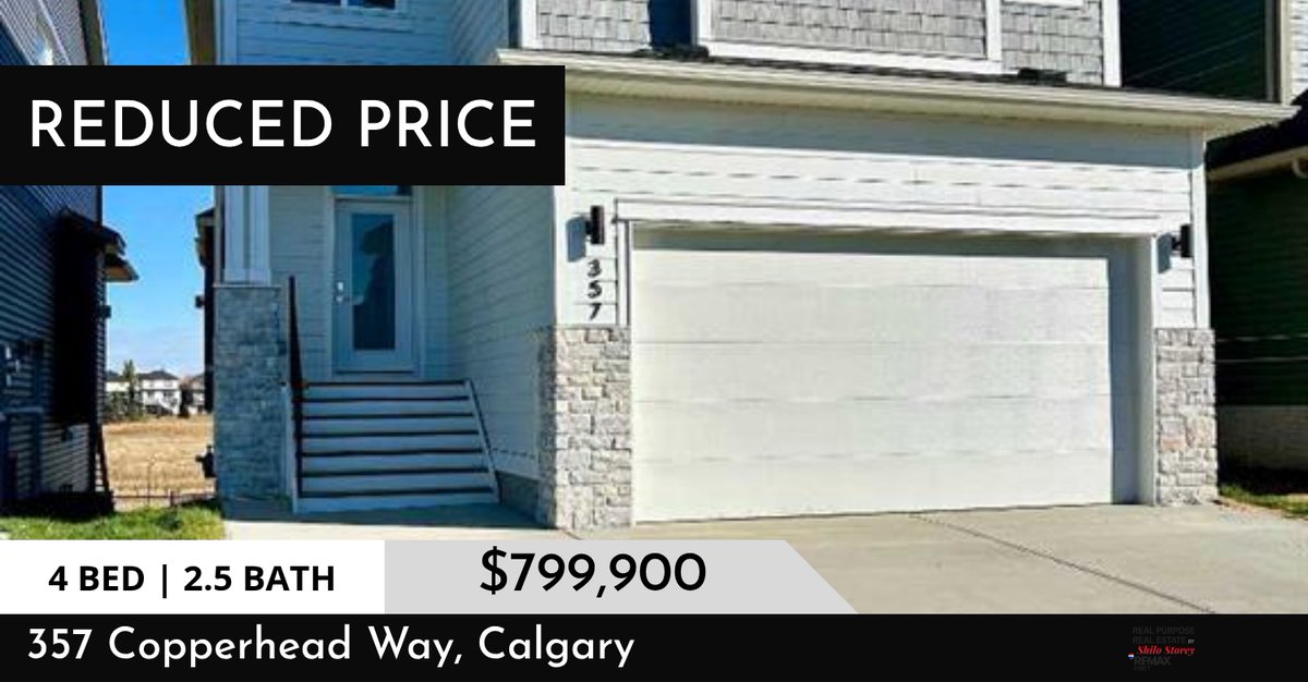 RemaxShilo's tweet image. 📍 Reduced Price 📍 This recently reduced home at 357 Copperhead Way in Calgary won't last long, so, don't wait to set up a showing! Reach out here or at (403) 771-9002 for more information!

Real Purpose Real Estate
by Shilo Store... homeforsale.at/357_COPPERHEAD…