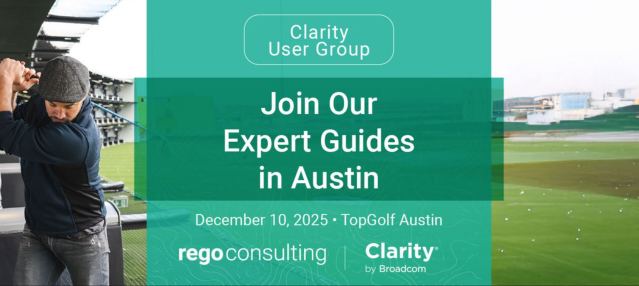If Clarity drives your portfolio, be in Austin on Dec 10. Join Rego Consulting and Broadcom for focused insights, peer discussion, and networking at TopGolf. Register now 👉 dy.si/jLMRB