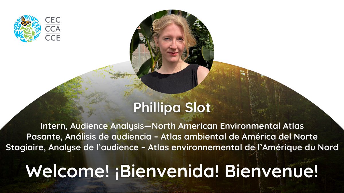 CECweb's tweet image. 🚀 We are excited to welcome our new intern to support our work on the North American Environmental Atlas: Phillipa Slot! 🗺️

Phillipa is a recent graduate from @mcgillu where she earned an Honours Degree in Environmental Biology🌳🔎

🌱 Welcome, Bienvenida, Bienvenue!