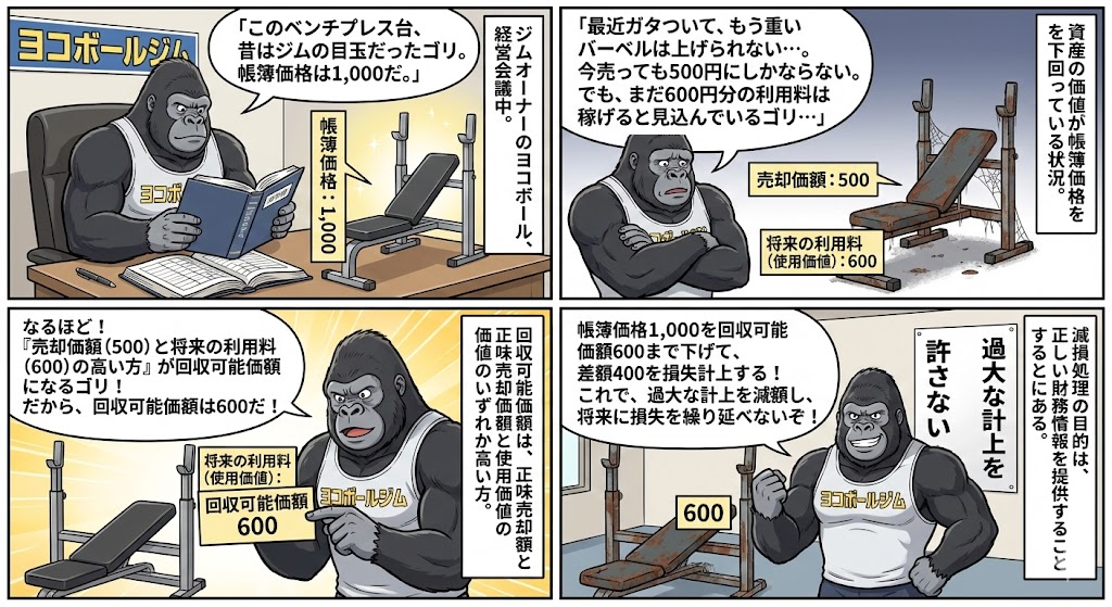 yokobdx's tweet image. きょうは減損処理の理論をマンガにしました
gemini3が