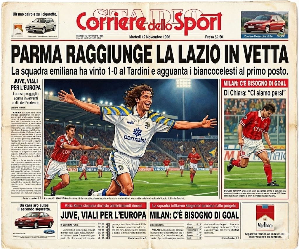 PESSimulation's tweet image. Italian press review this morning:
La Gazzetta and Corriere dello Sport both highlight Parma’s solid display, praising the “Parmesan finisher” for delivering once again and underlining Ancelotti’s flawless start to the season.
A perfect run that is starting to make noise. 📄🇮🇹