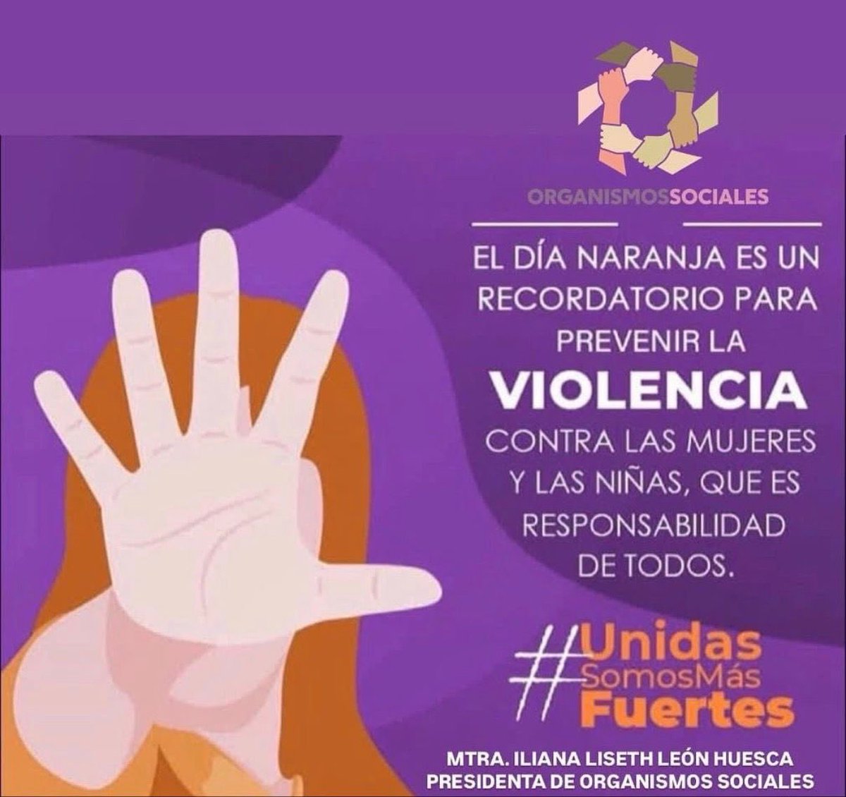 “Erradicar la violencia contra las mujeres es tarea de todas y todos”. Cada vida importa. La violencia no solo daña el cuerpo: hiere la dignidad, silencia la voz.

Cerca de 1 de cada 3 mujeres sufre violencia
alguna vez.

<a href="/organismos_s/">Organismos Sociales</a> 
#NoMasViolencia