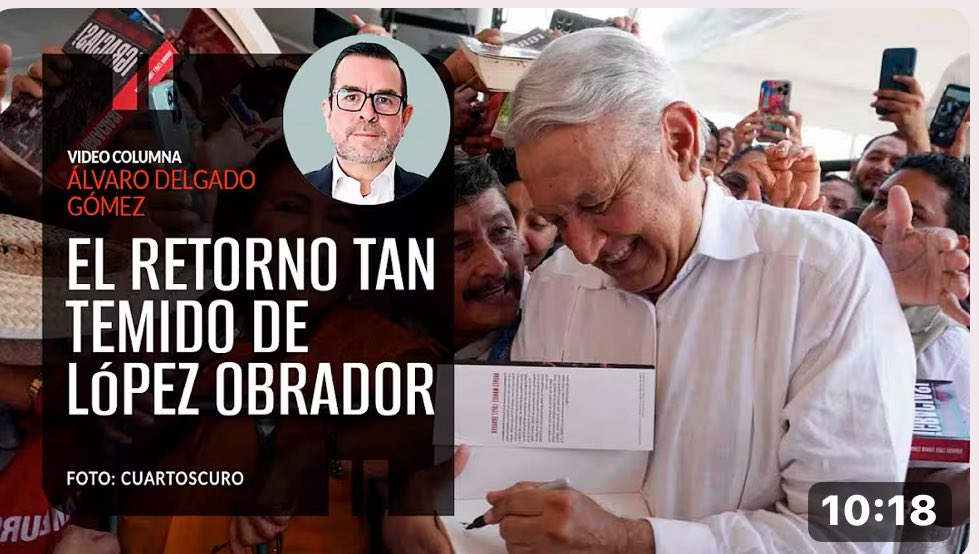 alvaro_delgado's tweet image. El Presidente que sacó de la pobreza a 13.4 millones de mexicanos, @lopezobrador_, regresa con un libro que volverá a colocarlo en el centro del debate, en medio de la ofensiva de la ultraderecha contra @Claudiashein y su imploración a EU para intervenir: 
youtu.be/MxA-Hv-r6hs?si…