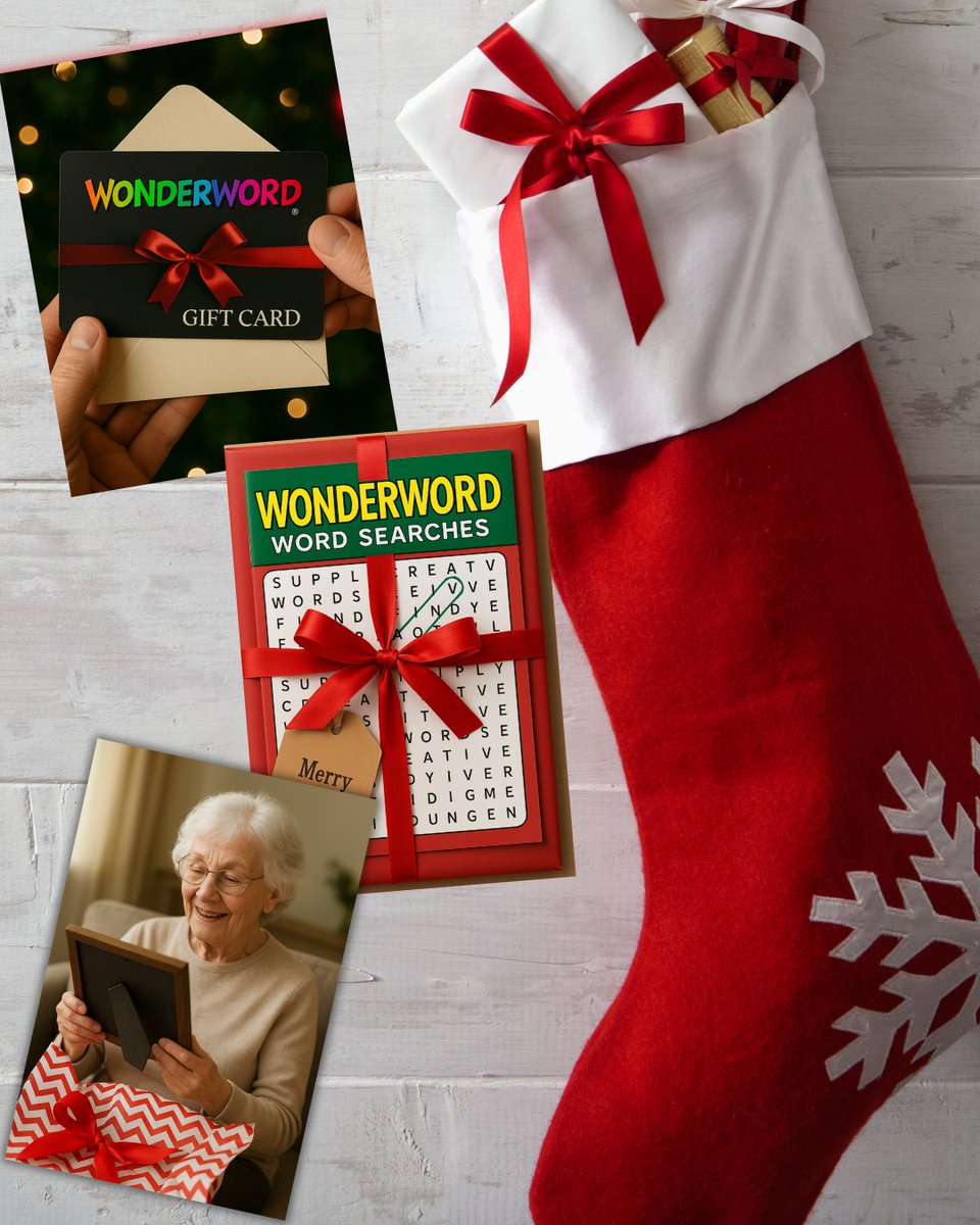 Stocking stuffer ideas. From books to personalized puzzles to gift cards!

#wonderword #wonderwordle #wordsearch #christmas #giftideas #personalizedpuzzles #stockingstuffers #holidays #wordgames