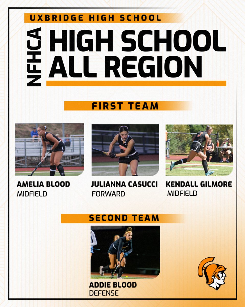 UHS_Spartans's tweet image. FIELD HOCKEY: Congrats to our Spartans who have been named High School All Region as announced by @NFHCA today. Uxbridge won their 5th straight @miaa_033 State Championship this season. #SpartanPride