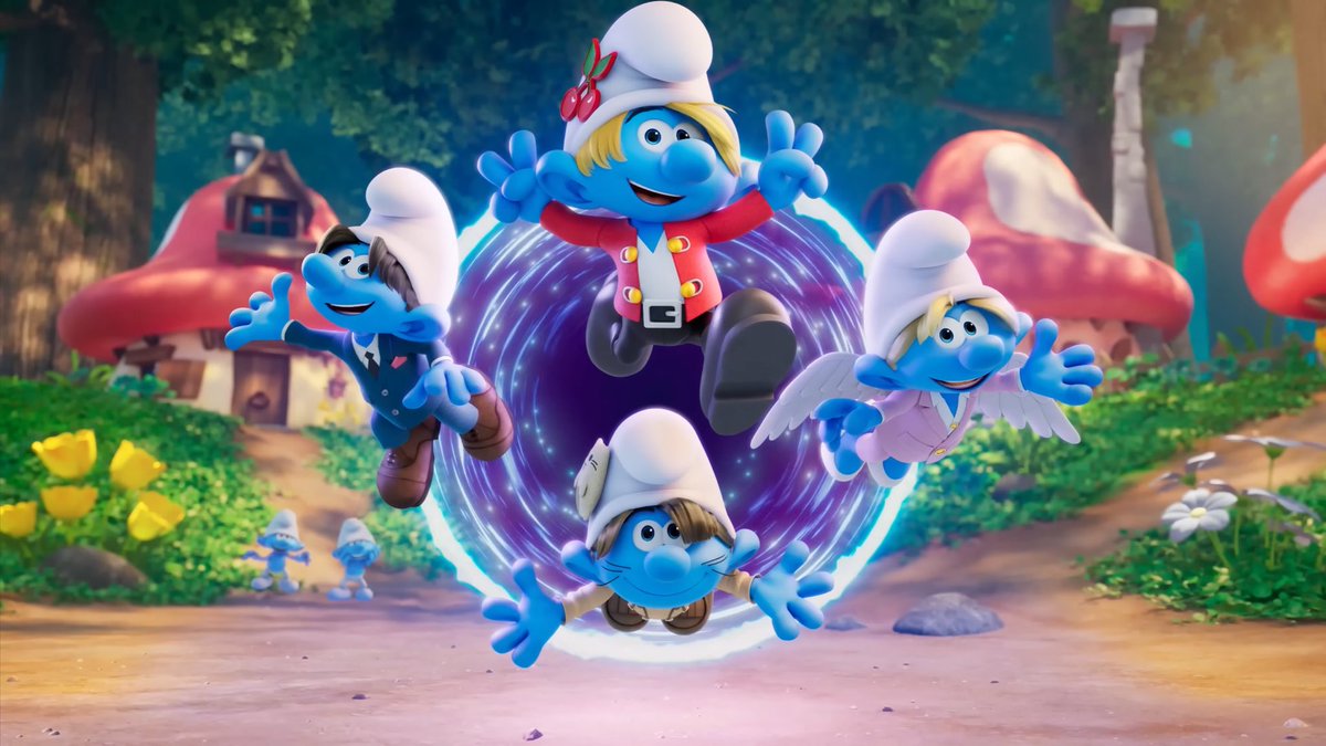 wonubliss's tweet image. seventeen x the smurfs