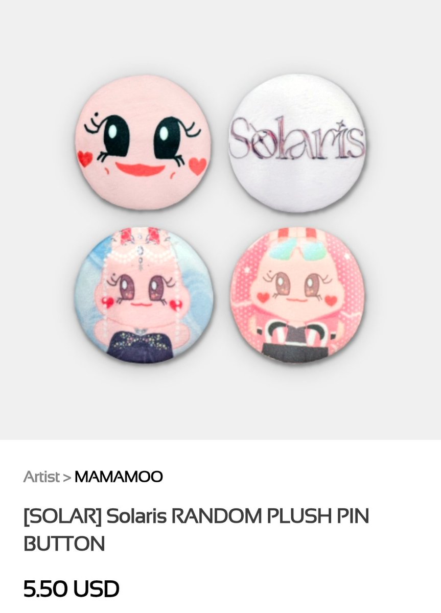 WTS / LFB Mamamoo PH

Solaris random plush pin button
On hand!
200 php only! 😊
+ freebies!!!

Only 2 pieces available.
Send DM if interested.