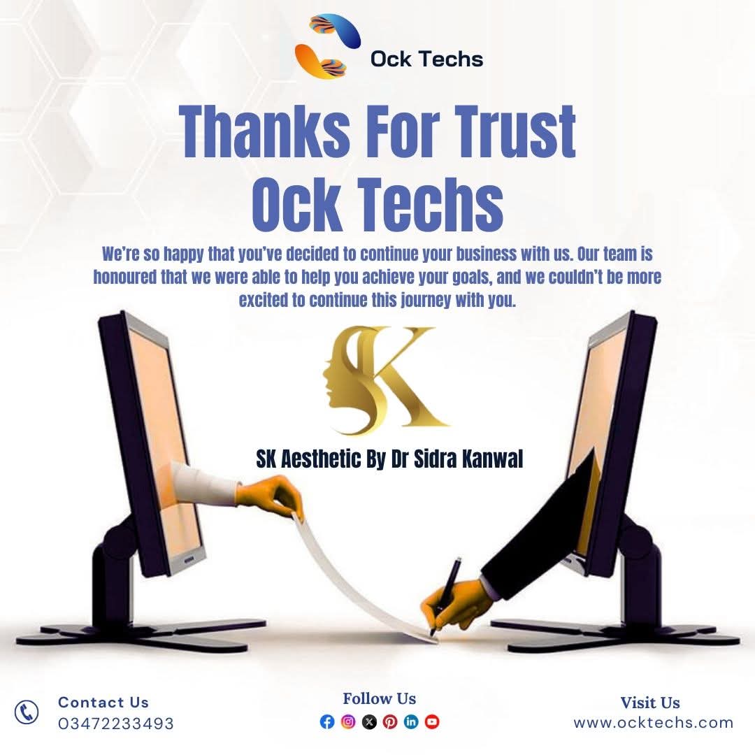 OckTechs's tweet photo. Welcome to the Ocktechs family! Thank you for choosing us. We're honored to have earned your trust and are ready to deliver outstanding results for you.

Contact Us 
info@ocktechs.com

Call or WhatsApp 
03472233493

Visit Us
https://t.co/GToxoACVan

#ocktechs https://t.co/U9Lp6s9bKv