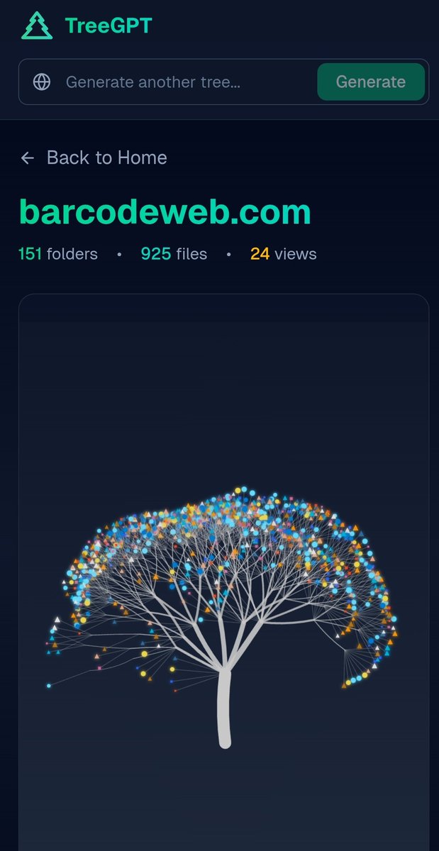 SanaSarwat7's tweet image. Check out the code tree visualization for barcodeweb.com on TreeGPT! treegpt.com/tree/f34efefd-…

@MustaAras Thanks.