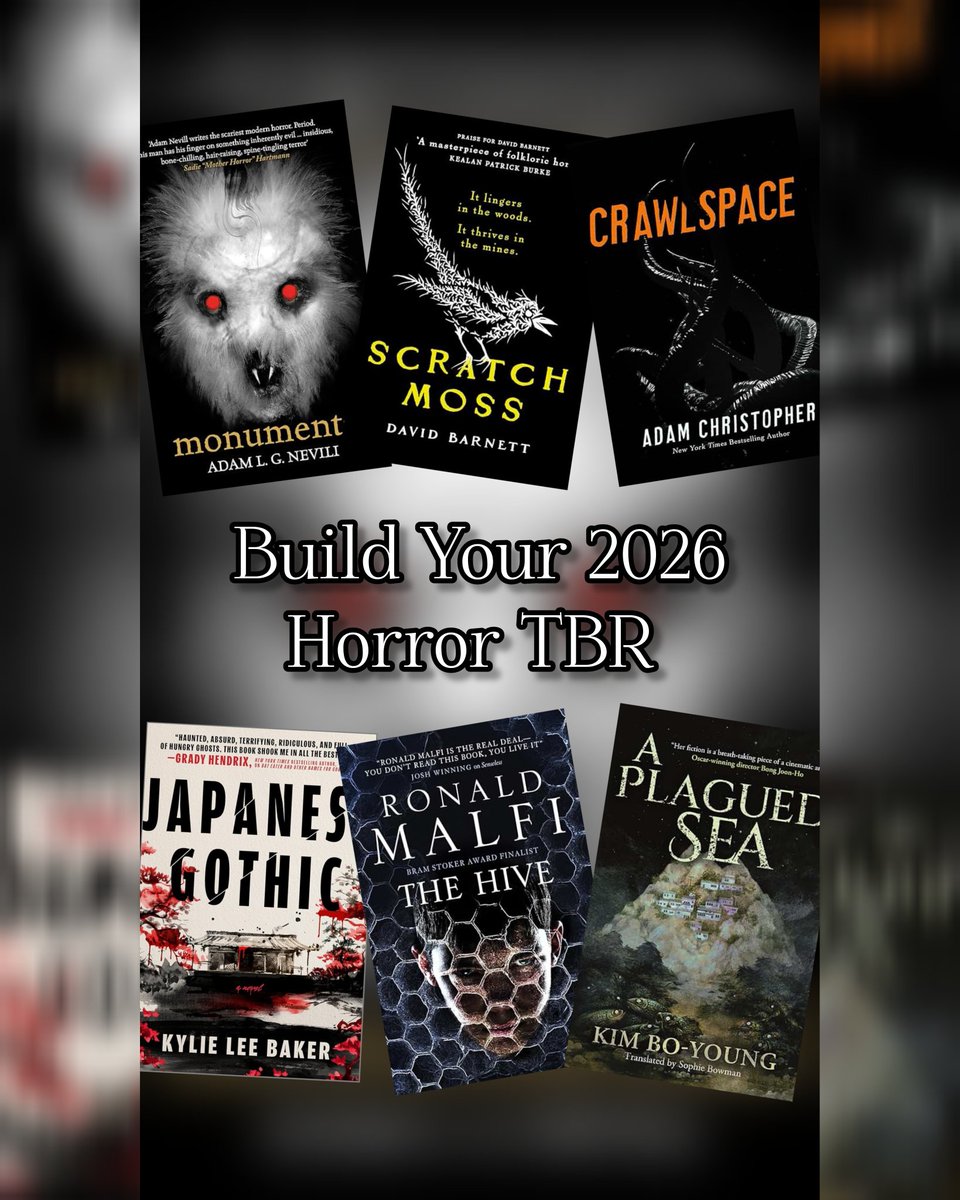 TheRealJackFinn's tweet image. Start building your 2026 #horrorbook TBR today!

Bodies of Work - Clay McLeod Chapman 
The Caretaker - Marcus Kliewer
It Came From Never Land - Cynthia Pelayo
Abyss - Nicholas Binge
Hex House - Amy Jane Stewart
The Temptation of Charlotte North - Camilla Bruce
A Plagued Sea - Kim…