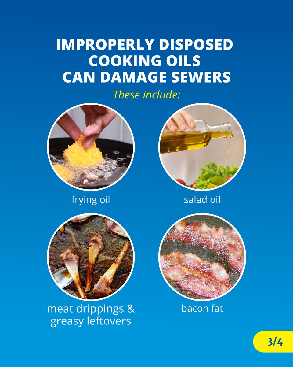 CityofSanDiego's tweet image. Don’t let a clogged sewer line ruin your holiday celebrations!
Cooking grease is a major cause of costly clogs at home and in city wastewater pipes. 
Follow these steps to dispose of fats, oils, and grease properly. Read more: insidesandiego.org/dont-ruin-your…