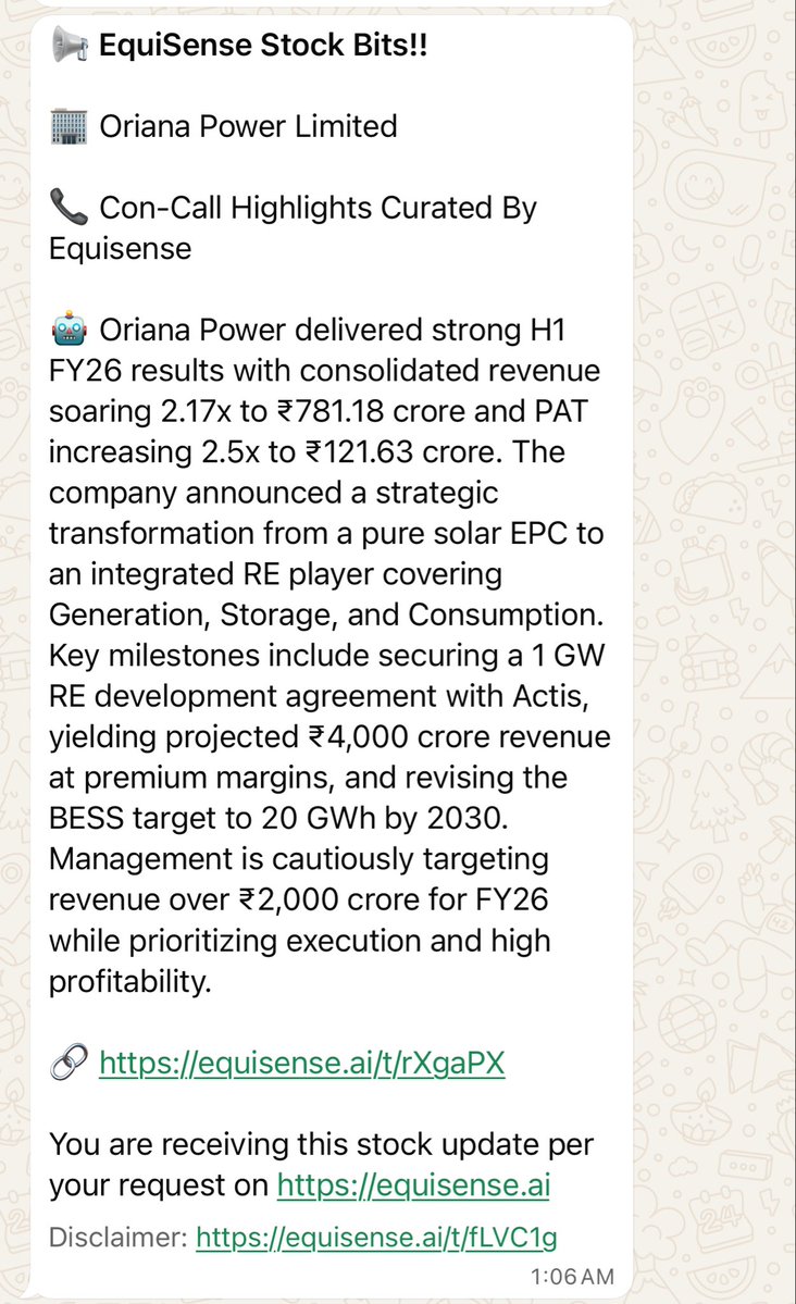 growth_picker's tweet image. #OrianaPower concall highlights