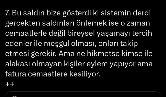 Pek öyle dil sürçmesine benzemiyor maalesef. Biri çıkıp devletin cemaatleri kontrol ettiğini kabul ediyorsunuz ya da cemaatleriniz bir yerde emniyet sibobu görevi görüyor; devlet komünistlerin yaptığı kadar rejim eleştirisini çok da takmıyor dese ne diyebilirsiniz? Cihad fikri