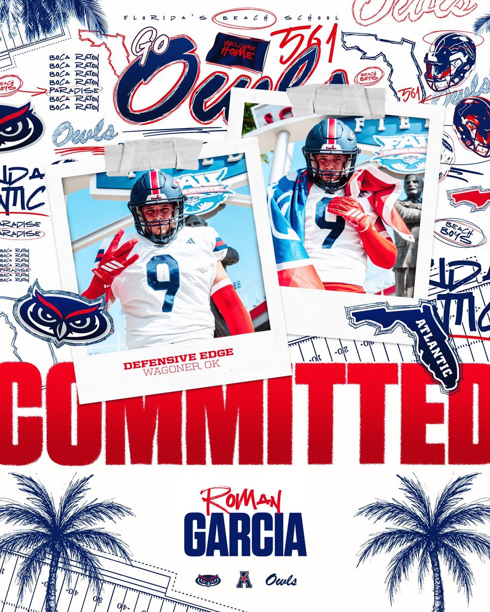 romangarcia56's tweet image. #AGTG I’m at the beach‼️💯 % committed to leaving my mark! #blessed 

Beyond blessed and thankful for those who gave me an opportunity to be here today!  
@FAUFootball @CoachCannonNEO @CoachCrissup @GibsonAnathan @CoachSeanKelly @JuCoFootballACE @JUCOFFrenzy @RougherNation