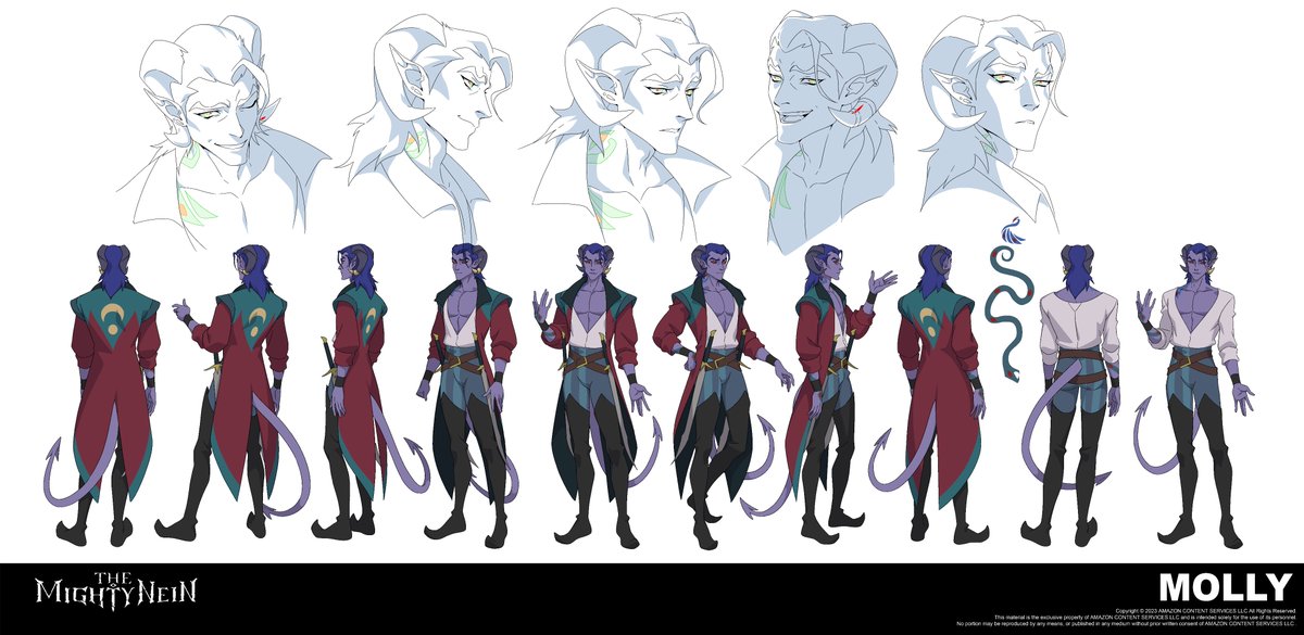 mmmjoos's tweet image. Final design &amp;amp; expressions for The Mighty Nein &apos;s Mollymauk Tealeaf - he&apos;ll read your cards, payment may or may not be necessary 🌟