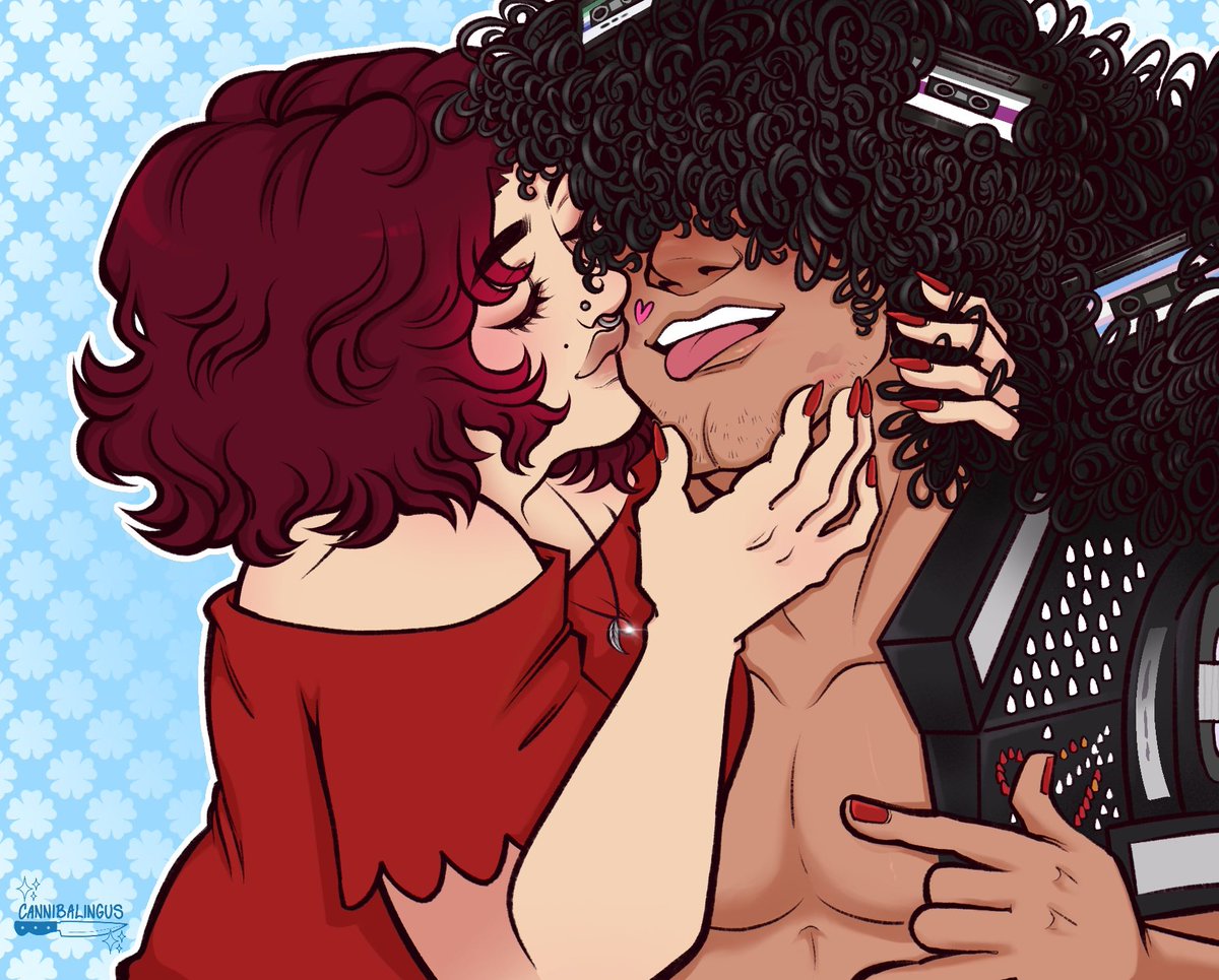 Cannibalingus's tweet image. “Getting smooches from the babe! Radical!!” 🤙🏼🩷
C0mm for @dotjellybean ! Thank you for c0mmissioning me again!! #dateeverythinggame #dateeverythingbodhi