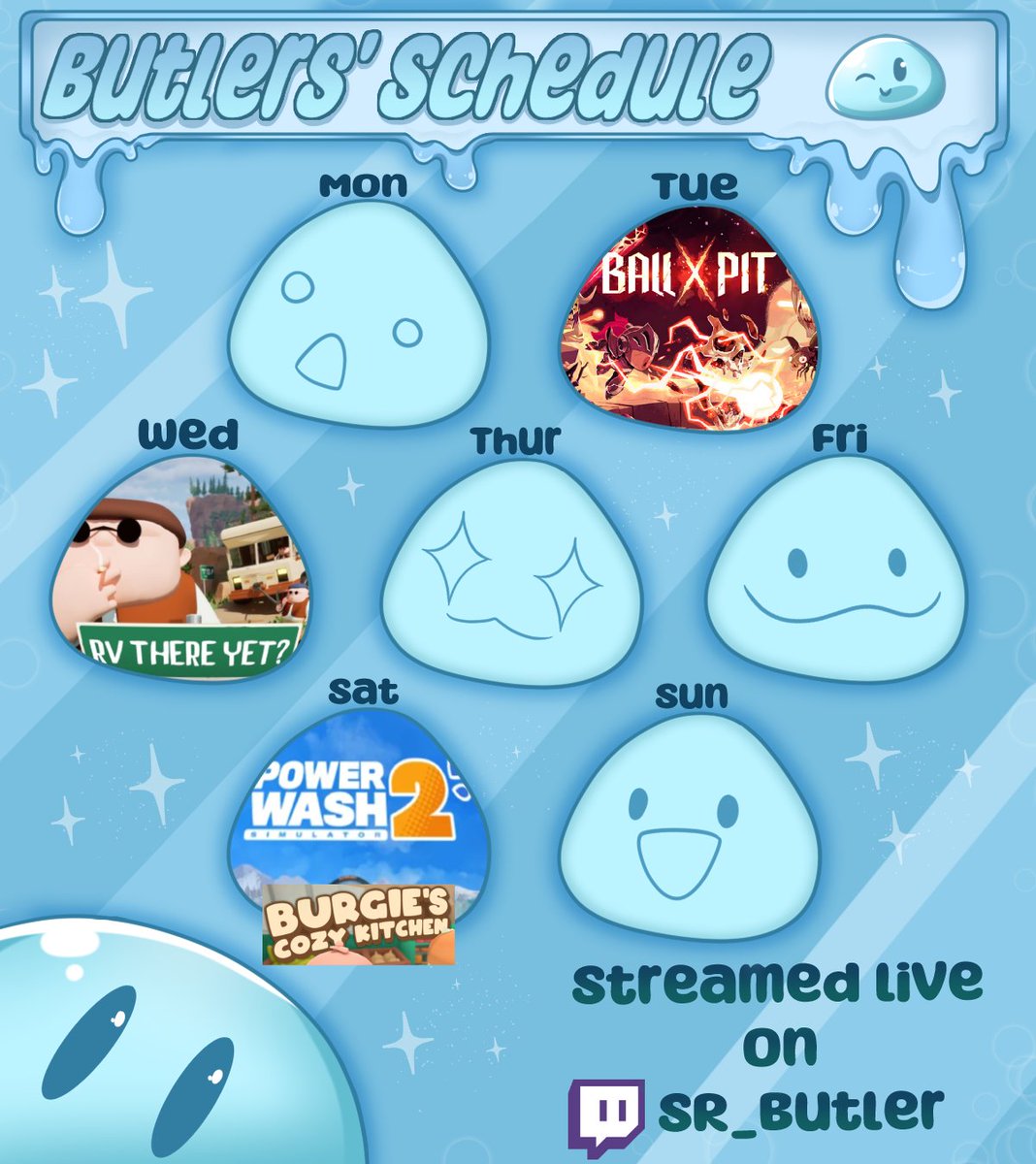 Butler063's tweet image. Slime Schedule!