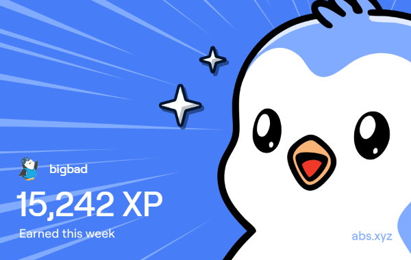 I just earned 15,242 XP on <a href="/AbstractChain/">Abstract</a>! 🎉
