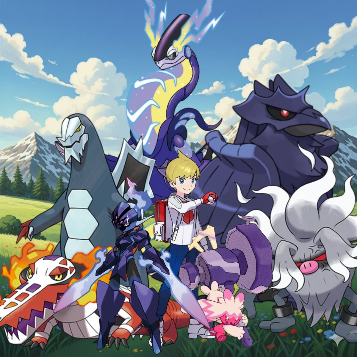 gemini_sznx's tweet image. Acabe mi primer juego de pokemon, jamas había tenido uno y este fue mi equipo al final, 🥹🥹🥹 #pokemonviolet