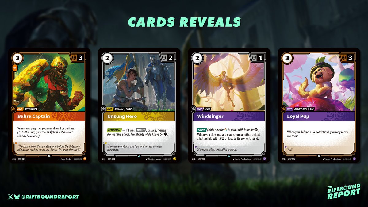 On Monday we received the first look at 33 new @playriftbound cards ...