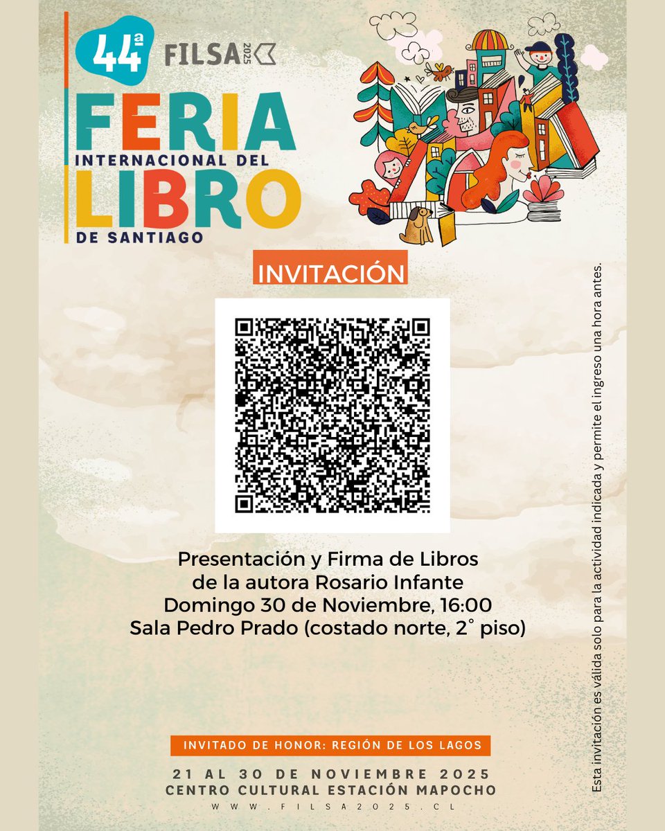 📚✨ ¡Te invitamos al lanzamiento de “Mujer Jaguar”! ✨📚
Este domingo 30 de noviembre a las 16:00 hrs, acompáñanos en la presentación del libro de Rosario Infante en #FILSA2025
🎟 Entrada gratuita mostrando el código QR de la segunda imagen.