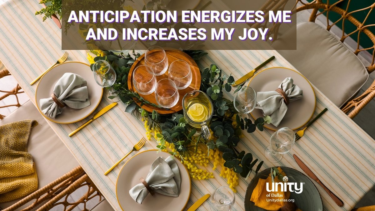 UnityDallas's tweet image. Anticipation
“ANTICIPATION ENERGIZES ME AND INCREASES MY JOY.”- Dailyword.com
#DailyWord #Unity #UnityDallas #Anticipation