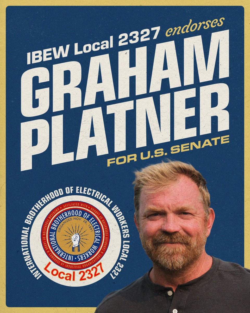 grahamformaine's tweet image. Every single day, we&apos;re growing our coalition of working Mainers and unions—all united around one goal: defeating Susan Collins and putting the working class first.

I&apos;m proud to have IBEW Local 2327’s endorsement. I will always have your back.