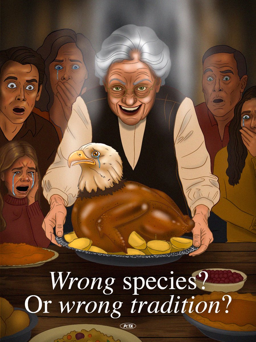 peta's tweet image. So why is it okay when it’s a turkey?