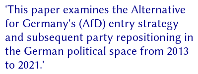 RRResRobot's tweet image. The #RadicalRight in Germany: K. Umansky, S. Itai, and U. Kohler. “Business as Usual in the Face of the Populist Challenge? The AfD&apos;s Entry Strategy and Mainstream Parties&apos; Responses to It”. In: German Politics online first (2025), pp. 1-25.