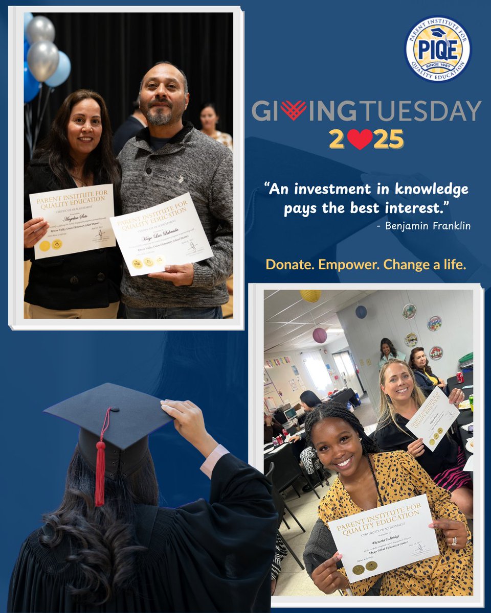 You have the power to make a difference! At PIQE, we believe education is the strongest path to building a better world. By donating, you help parents gain the tools and confidence to support their children’s education and unlock brighter futures. This year, help level the