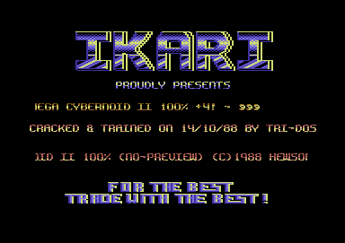 CracktroBot's tweet image. Paperboy (1989) - Intro Hack: Deejay99 - #Amiga
Omicron Conspiracy (1990) - Crack: Angels &amp;amp; Defjam - #Amiga
Player Manager 2 (1995) - Crack: Prestige (PSG) - #Amiga
Cybernoid II - The Revenge (1988) - Crack: Ikari - Trainer: +4 - #Commodore64